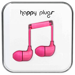 Happy Plugs In-Ear Headphones with Mic/Remote Pink